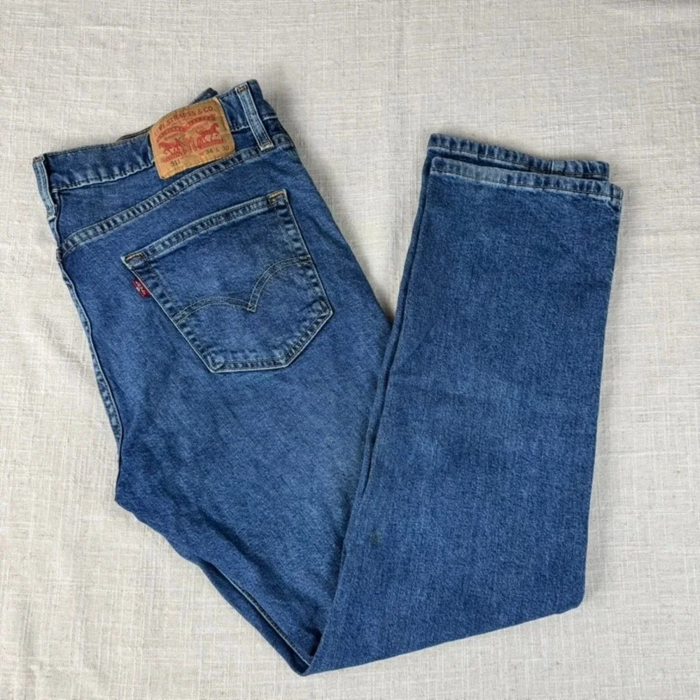 Levi's 511 Slim Fit Jeans Mens 34x30 Medium Wash Blue Good Denim Straight Leg